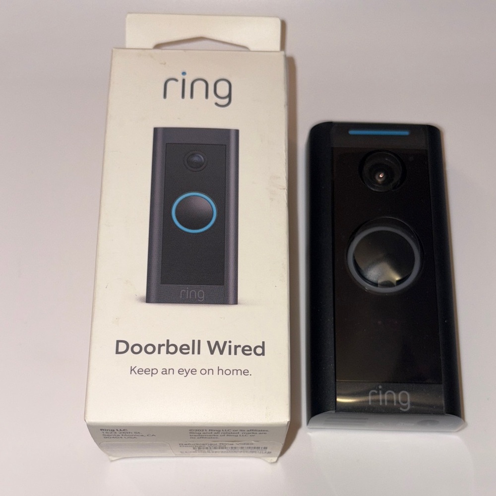 Ring Wired Doorbell Black (Refurbished)